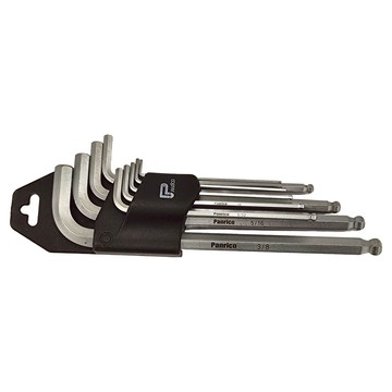PANRICO 百利世 9件式球型六角扳手組 加長 高扭力高韌性耐磨耗 附膠套易於收納  1組