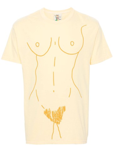 KidSuper - graphic-print cotton T-shirt - men - Cotton - XL - Yellow