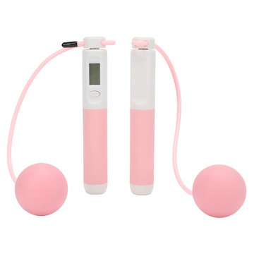 好拾選物 健身智能計數跳繩 LED顯示  繩子(2.8m) + 膠球(6cm)  少女粉  1組