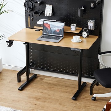 威瑪索 無段式記憶電動升降桌附螢幕架寬120cm-(2色)