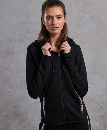 Superdry Women's Women's SD Sport Gym Tech Zip Hoodie Black - Size: 8 Size: 4