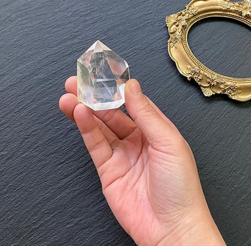 能量擺件-天使之翼 天然冰透可愛胖胖藍針白水晶能量柱 冥想 療癒