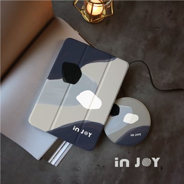 INJOY mall iPad Pro12.9/Pro13/Air13 系列 藍色啤酒海 附筆槽平板保護套