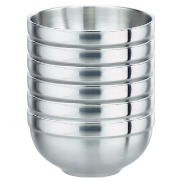【PERFECT 理想】極緻316雙層碗14cm6入(無蓋)  銀色  1個