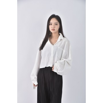 (F) i love shopping落肩白色襯衫上衣二手衣