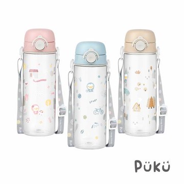 【PUKU藍色企鵝】飄飄奶蓋Tritan直飲隨身水瓶500ml-(三色)