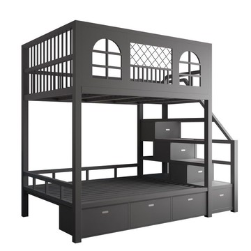 免運/開立發票 限時下殺 兒童床 實木兒童床 實木兒童床加寬床拼接床 寶寶床 嬰兒床 鐵架床雙層上下鋪床二層鐵架子床鐵藝床加厚復式閣樓床兒童高低床