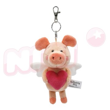 【NICI】92002_天使小豬威比造型飲料套鑰匙圈