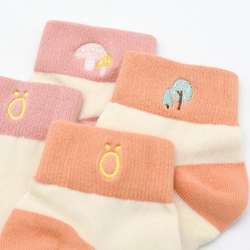 刺繡寬口短襪(2雙組-菇菇+小樹)