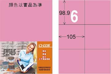 【龍德】LD-808 雷射、噴墨、影印三用電腦標籤 98.9x105mm 20大張/包 (5色)【APP滿額下單10%點數(單一帳號最高5000點)】1/31止