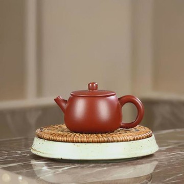 宜興紫砂壺原礦大紅袍純手工單壺迷你朱泥小品壺小容量大敞口茶壺