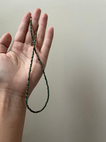 KUÂN KUÂN 天然綠松石 黃銅珠 項鍊