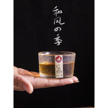 和風四季玻璃水杯品茗杯錘目紋小茶杯功夫茶杯主人杯杯子日式酒杯