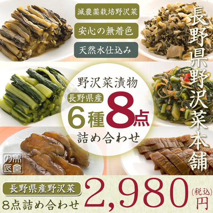 野沢菜 漬物 贈答 ギフト 野沢菜漬け 野沢菜漬 漬け物 6種類 セット