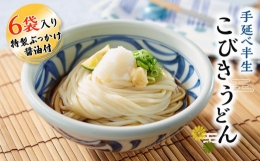 手延べ半生こびきうどん 6袋入り 特製ぶっかけ醤油付