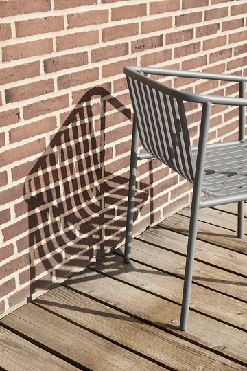 【Hübsch】－990942 莫蘭迪色戶外金屬單人椅 餐椅戶外家具 陽台