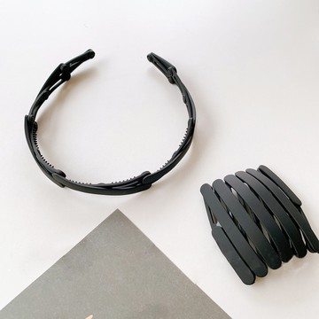 男士可折疊伸縮碎發發箍男頭箍帶齒防滑壓發捆窟隱形發卡夏季男生