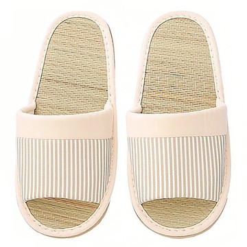 TAY SONG 太松 線條室內蓆拖鞋 台灣製  26  米色  1雙