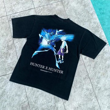 HUNTER×HUNTER全職獵人奇犽 揍敵客動漫復古嘻哈hiphop潮流短袖T