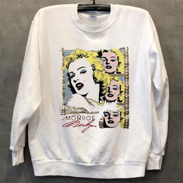 Marilyn Monroe瑪麗蓮夢露波普藝術感人像長袖街頭復古男女衛衣潮