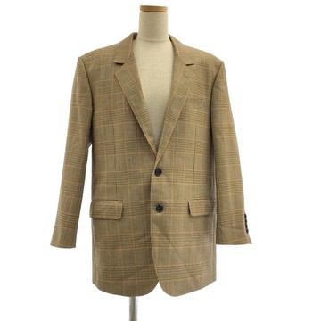 【KLD】CELINE 羊毛格紋 2B 單排扣修身西裝外套  全襯裡 | 尺寸 36 | 棕色 | 女款