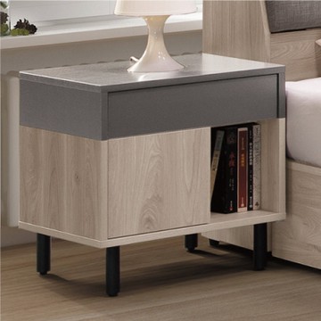 文創集 墨邦    現代1.6尺單門單抽床頭櫃/收納櫃-48x40x50cm免組