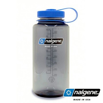 【美國 Nalgene】寬口水壺1000c.c (Sustain永續系列)『煙霧灰』2020-1532 戶外 露營 登山 隨身水壺 環保水壺 運動水壺 輕量水壺