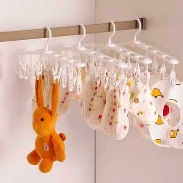 襪帽/口水巾晾曬架/兒童晾衣架(8夾)-3入 單一規格