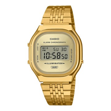 CASIO A140WEG-9ADF 復古金面 不鏽鋼錶帶 EL背光 數位電子錶