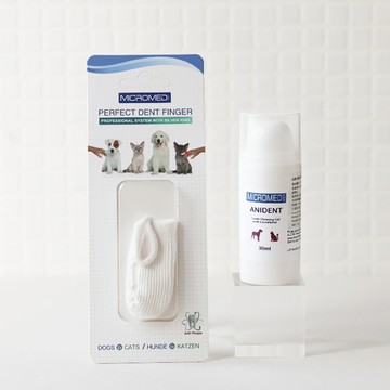 口腔清潔護理 【MicroMED】ANIDENT牙齒清潔膠+銀離子抗菌指套 組合 (寵物牙膏 牙刷 貓狗)