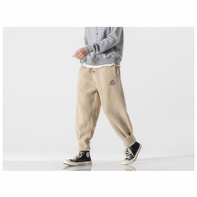 フリースパンツ メンズ カーブパンツ 無地 アラジンパンツ 大きい