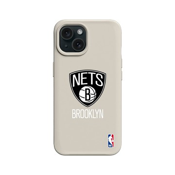 iPhone 15 SolidX 貝殼灰 - NBA - Logo-布魯克林籃網 Brooklyn Nets - Light