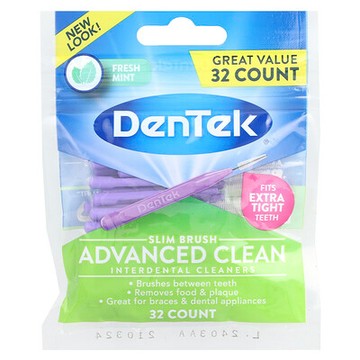 DenTek, 超細齒間刷，高級清潔，清新薄荷味，32 支