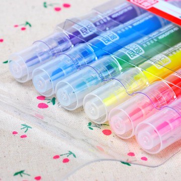 金萬年 G-0517T彩色斜頭熒光筆 6色套裝標記筆套裝學生簡約記號筆