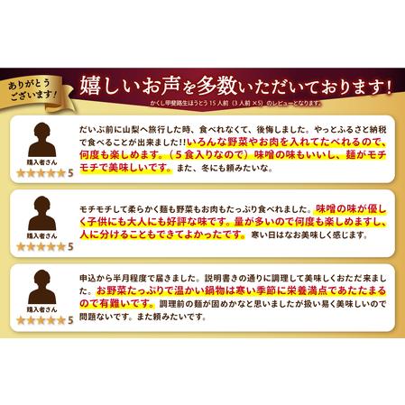 ふるさと納税 かくし甲斐路生ほうとう15人前（3人前×5） 山梨県甲府市