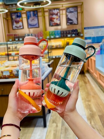 運動杯女夏季塑料杯大容量便攜茶杯茶水分離防漏水壺學生高顏值男