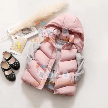 兒童羽絨棉馬甲加厚保暖連帽秋冬款男女童裝棉服寶寶馬甲中大童【不二雜貨】