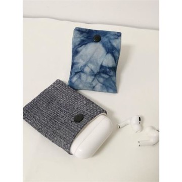 適用于AirPods1/2/3代pro無線藍牙耳機保護套藍色卡通收納袋暗扣