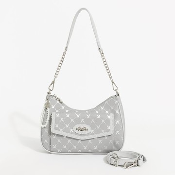 PLAYBOY - 斜背包  Morning Mist系列 - 銀色