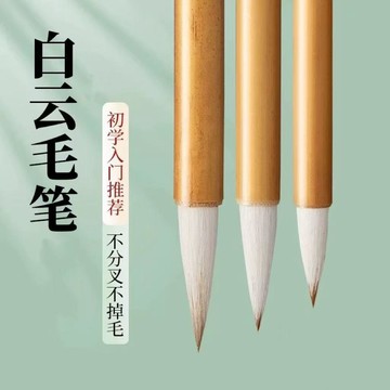 🐱‍🚀臺灣出貨💖白雲毛筆書法專用兼毫狼毫級三年級學生初學者入門套裝文房四寶