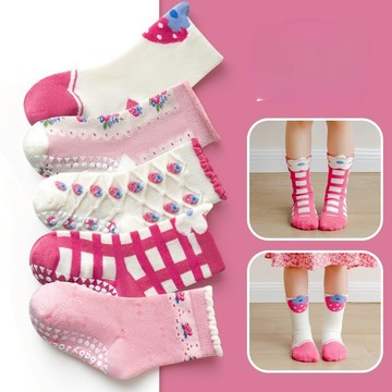 【5入一包】童襪 可愛襪子 草莓襪 麻花襪 小花襪 花邊襪 格紋襪 兒童襪 女童襪 止滑襪 中筒襪 台灣出貨 台灣賣家
