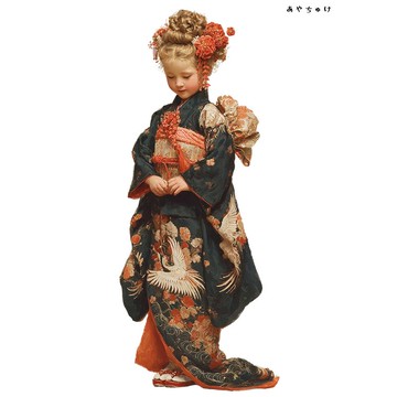 【12月新品4】07-114-0252 人物貼紙 和服復古