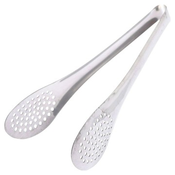 美味不銹鋼料理夾 圓孔 9吋 瀝油瀝水 廚房料理夾 食物夾 烤肉夾  1支