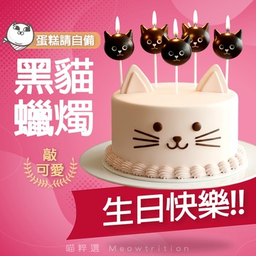 卡通 黑色小貓咪 蛋糕裝飾 生日蠟燭 可愛 派對用品 慶生 驚喜 貓咪蛋糕 插牌 擺件 生日派對用品 慶生蠟燭