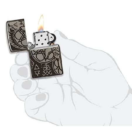 Zippo Occult Design High Polish Black Pocket Lighter並行輸入