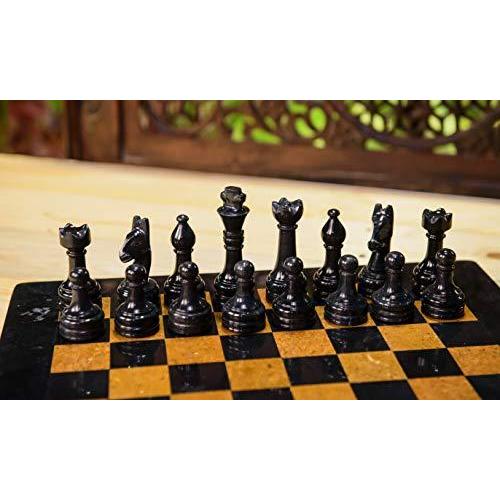 Marble Chess Set, Black Tan