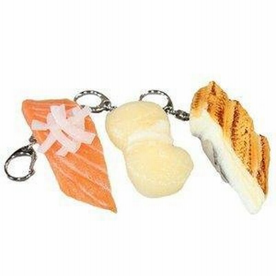 イワイサンプル 日本職人が作る 食品サンプル 寿司キーホルダー サーモン 貝柱 穴子 IP-807 (1307918)