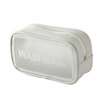 E.City 立體防水透明洗漱化妝包收納包  白色  21.5 x 12 x 7.5cm