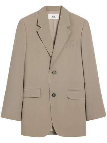 AMI Paris - single-breasted virgin wool coat - men - Virgin Wool - 42 - Neutrals