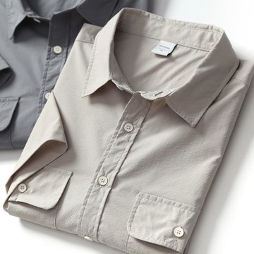 快干面料！外貿原單撤柜尾單男裝夏季速干工裝休閑短袖襯衫襯衣男